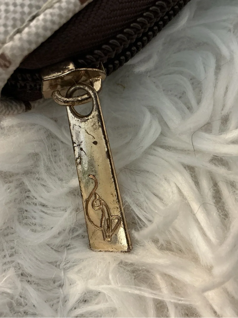 Vintage Baby Phat Y2K Monogram Cat Logo Zip Around Wristlet Wallet McBling